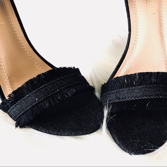 gianna blk denim frayed stiletto heel - Picture 3 of 8